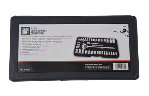 Juego de dados con matraca 39 piezas Sure (G)