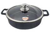 Batería De Cocina Alfa Havana Cerámica Color Negro 7 Piezas (G)
