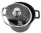 Batería De Cocina Alfa Havana Cerámica Color Negro 7 Piezas (G)