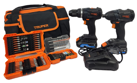 Truper Max MAXCOM-20 Combo rotomartillo 1/2” y destornillador inalámbrico 1/4" (G)