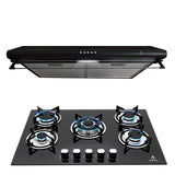 Supra parrilla a gas 5 quemadores y campana básica Mod.CB-76 black (G)