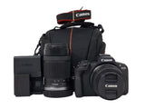 Cámara Canon Eos R50, 24.2 MP Lentes 18-45mm y 55-210mm - Negro