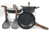 Set de Cocina Toscana SarymHome 7 Piezas Antiadherente - Negro (G)
