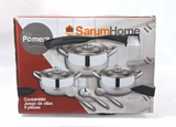 SarymHome Juego de Ollas 9 Piezas Acero Inoxidable - Plata (G)